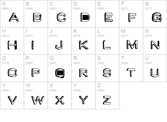 Valu Old Caps uppercase A-Z preview