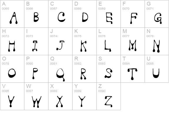 Vampire uppercase A-Z preview