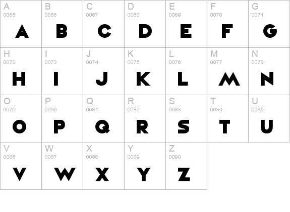Vampire Raves
 uppercase A-Z preview