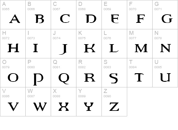 Vampire Revised Edition uppercase A-Z preview