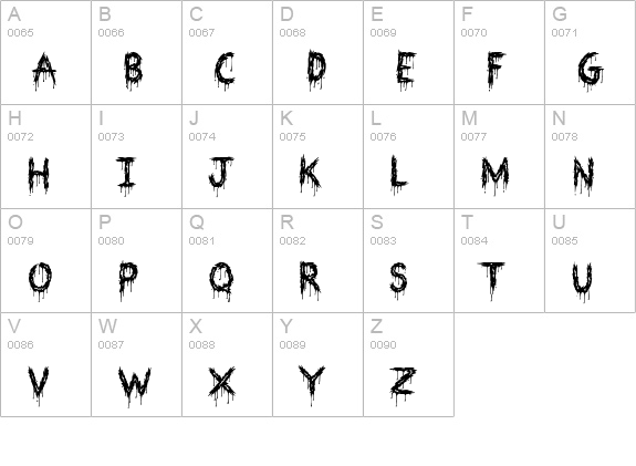 Vampire Stakes uppercase A-Z preview