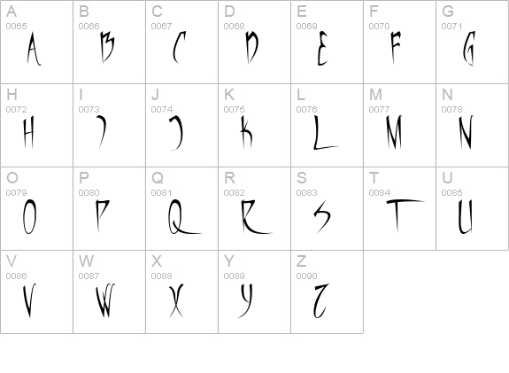 Vampiress uppercase A-Z preview