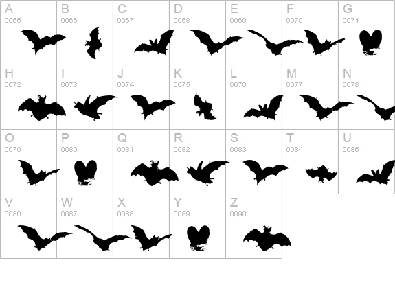 VampyrBats uppercase A-Z preview