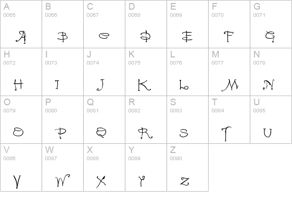 Vampyriqua uppercase A-Z preview