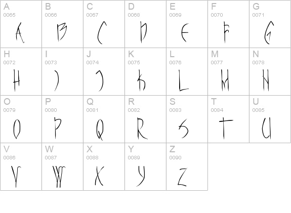 Vampyrish uppercase A-Z preview