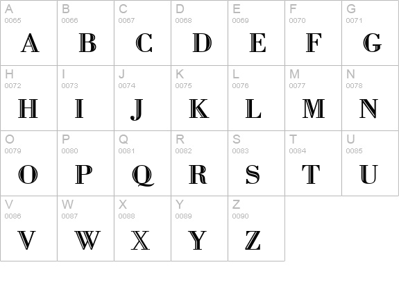 Vangard Regular uppercase A-Z preview