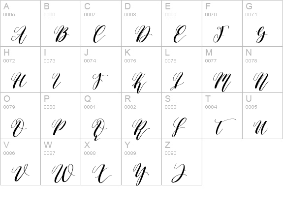 Vanillamilk uppercase A-Z preview