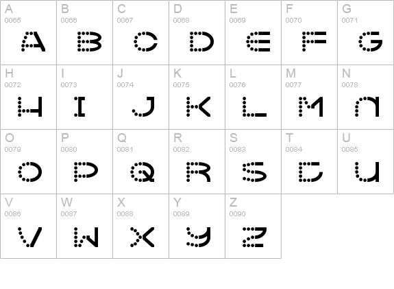 Vanish uppercase A-Z preview