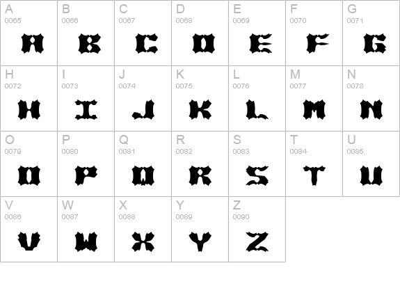 Vanished BRK uppercase A-Z preview
