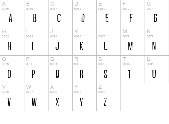 Vanishing Boy BTN Light uppercase A-Z preview