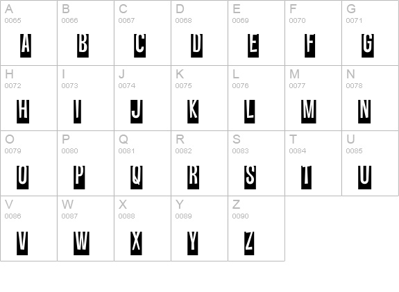 Vanishing Boy BTN Reversed Lift uppercase A-Z preview