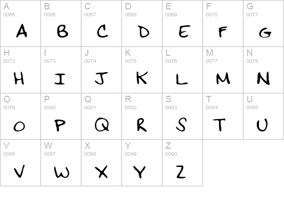 VansHand Regular uppercase A-Z preview