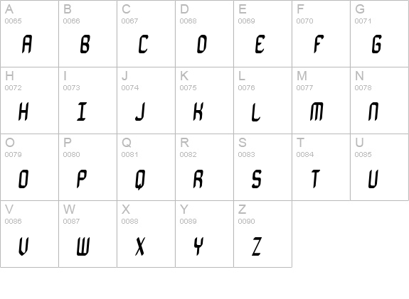 Vantage BRK uppercase A-Z preview