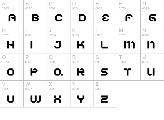 Vaporbyte uppercase A-Z preview
