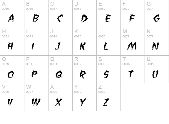Vaporized BB Italic uppercase A-Z preview