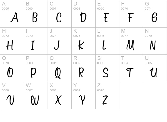 Variane Script uppercase A-Z preview