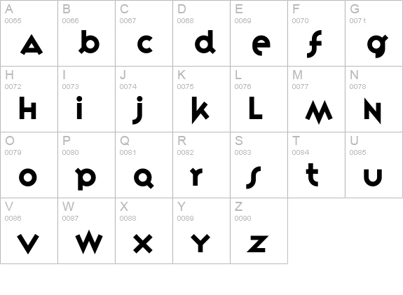 VariexRegularA uppercase A-Z preview