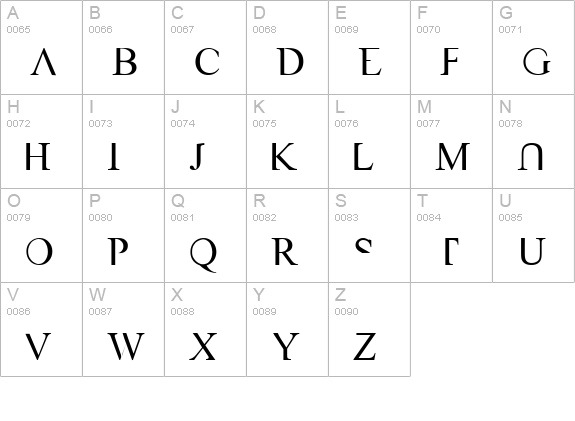 VAST Naked uppercase A-Z preview