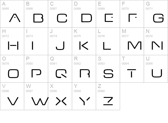 VDub uppercase A-Z preview