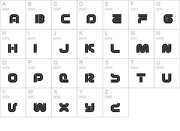 Vectroid uppercase A-Z preview