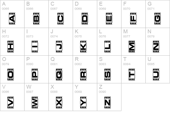 Vedette Blanche uppercase A-Z preview