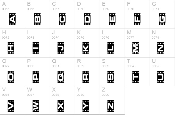 Vedette Noire uppercase A-Z preview