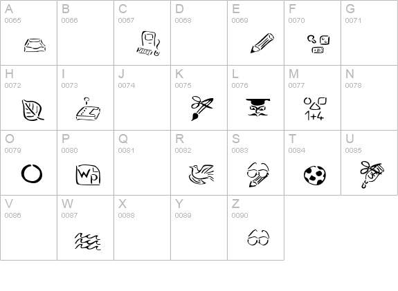 VeenPikto uppercase A-Z preview