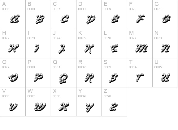 Vegas Std uppercase A-Z preview