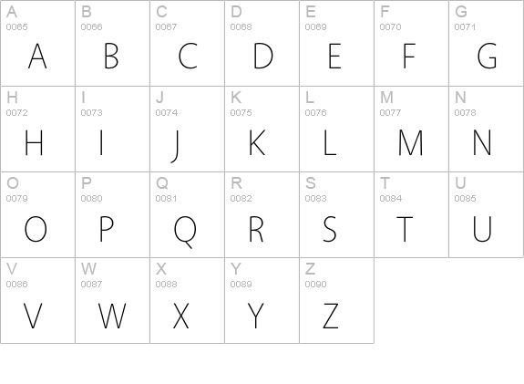 Vegur Light uppercase A-Z preview