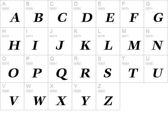Veljovic Bold Italic uppercase A-Z preview