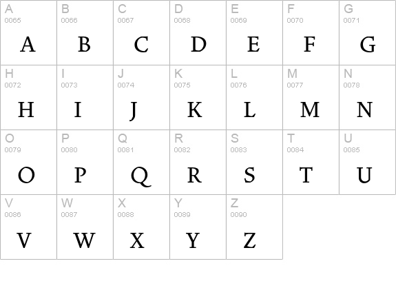 VendettaMedium uppercase A-Z preview