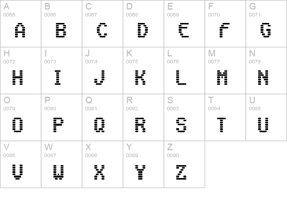 VenetiaMonitor uppercase A-Z preview
