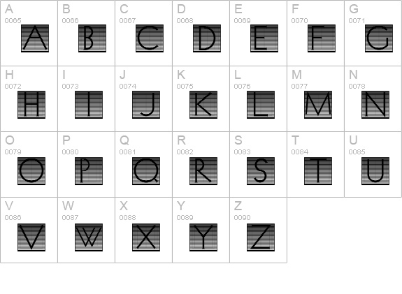 VenetianBlind uppercase A-Z preview