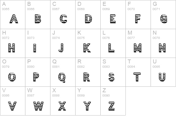 Venitiennes Tryout uppercase A-Z preview