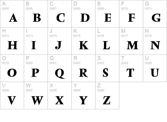 Ventura-Bold uppercase A-Z preview