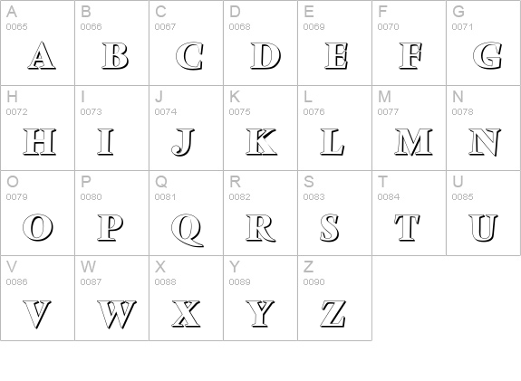VenturaShadow-Bold uppercase A-Z preview