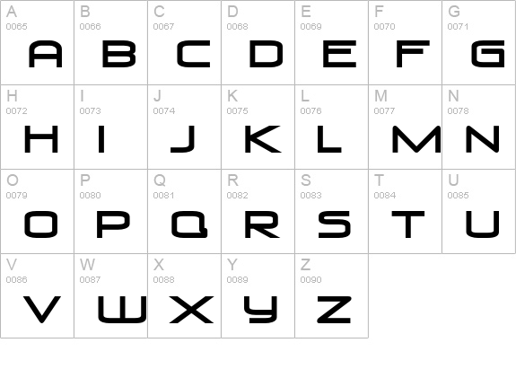 VenusRising uppercase A-Z preview