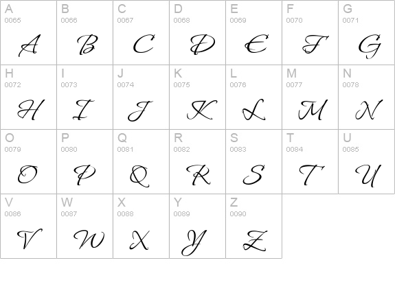 Vera Crouz uppercase A-Z preview