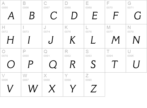 Veracruz-LightIta uppercase A-Z preview