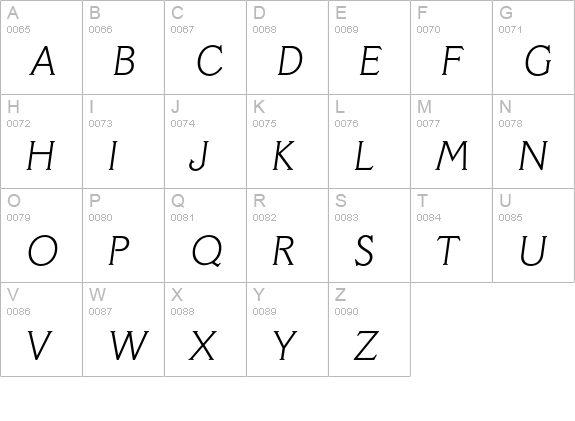 Veracruz-XlightIta uppercase A-Z preview