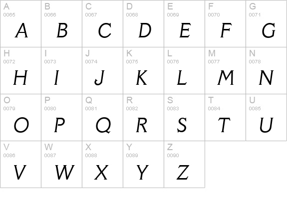 VeracruzSerial-Light-Italic uppercase A-Z preview