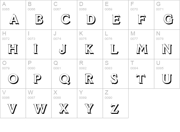 VeracruzShadow-Bold uppercase A-Z preview