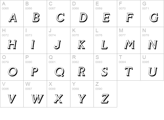 VeracruzShadow-Italic uppercase A-Z preview