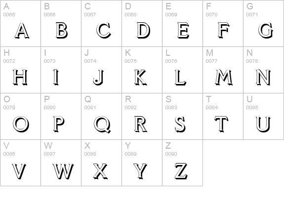 VeracruzShadow-Regular uppercase A-Z preview