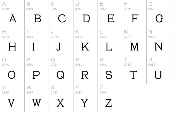 Verena uppercase A-Z preview