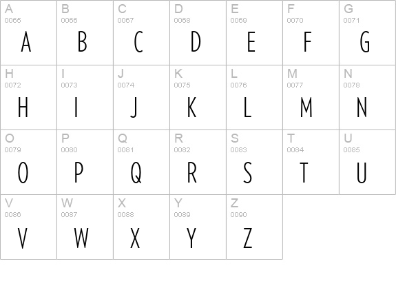 Verlag Compressed Light uppercase A-Z preview