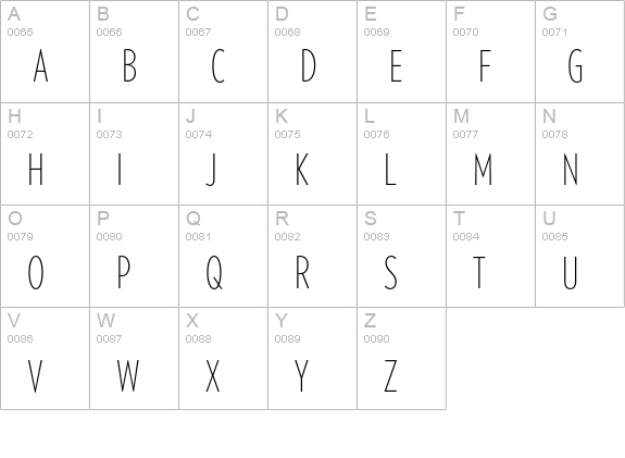 Verlag Compressed XLight uppercase A-Z preview