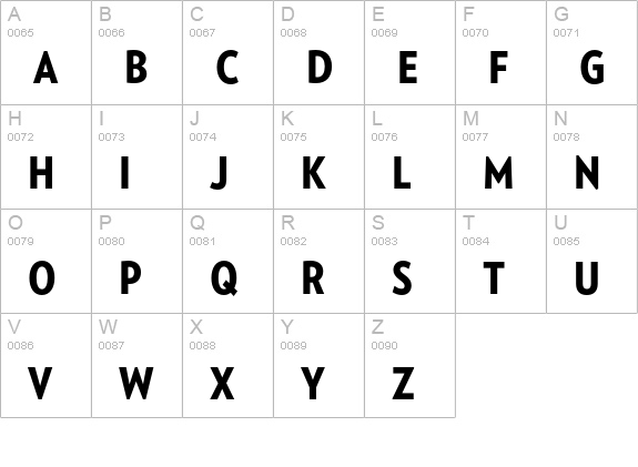 Verlag Condensed Black uppercase A-Z preview