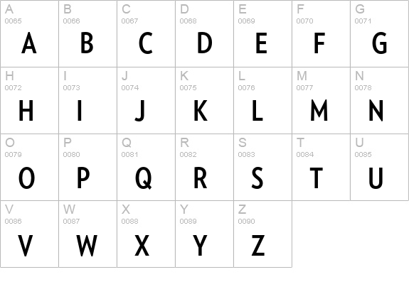 Verlag Condensed Bold uppercase A-Z preview