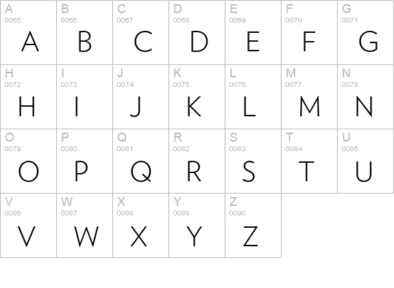Verlag Light uppercase A-Z preview